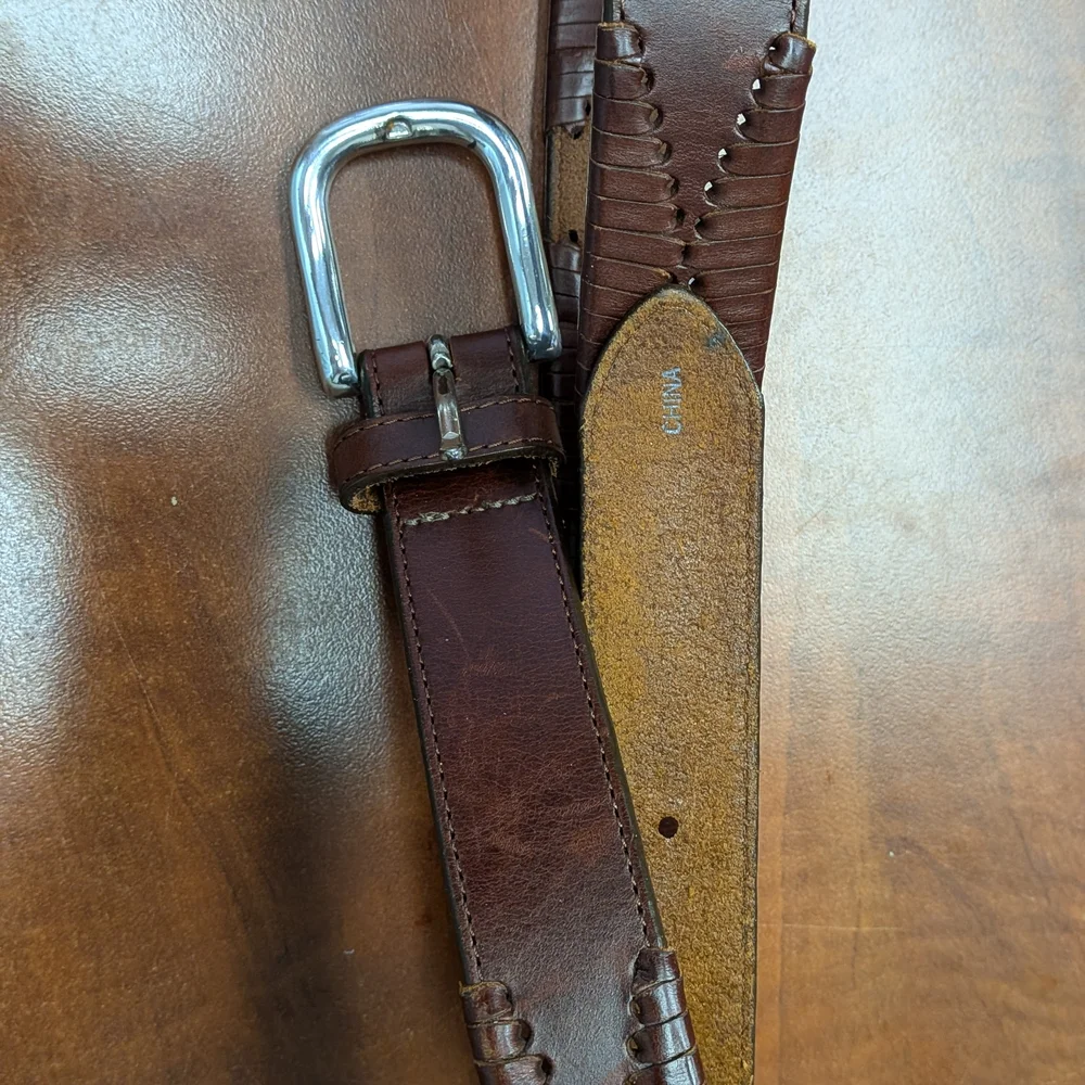 Brighton Dark Brown‎ Leather Belt with Silver Buckle
